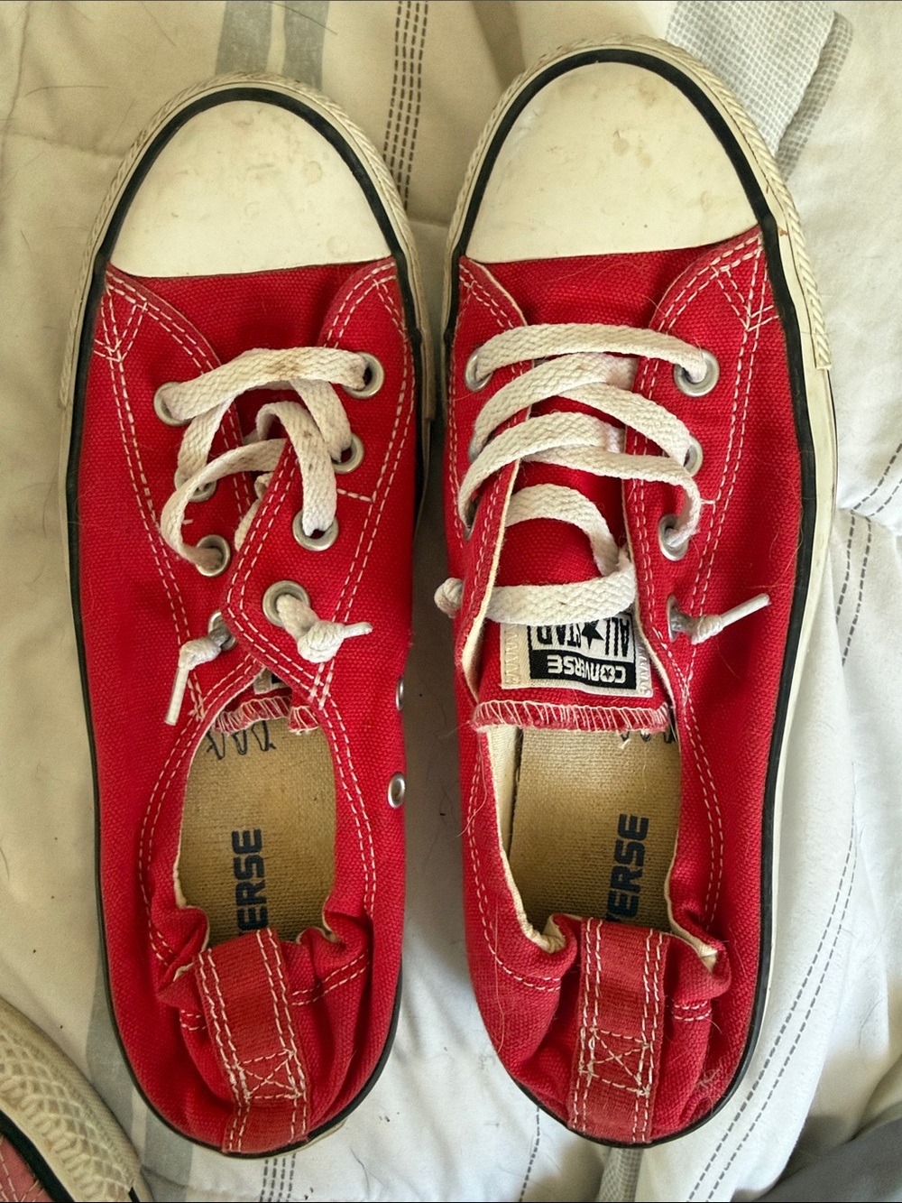 Converse Women's Red Canvas Low Top Athletic Sneakers